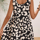 Black Leopard Print U Neck Sleeveless High Waist Dress