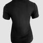 V Neck Short Sleeve Ribbed T Shirt Casual Slim Fit Top