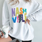 White Nashville Graphic Corded Oversized Sweatshirt