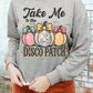 Gray Disco Ball Bowknot Pumpkin Graphic Crewneck Sweatshirt
