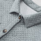 Gray Retro Quilted Flap Pocket Button Shacket