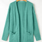 Canton  Solid Textured Open Front Cardigan with Pocket