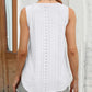 Contrast Lace V Neck Sleeveless Thick Strap Hollow out Knit Tank Casual Top