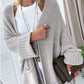 Gray Oversized Fold Over Sleeve Sweater Cardigan