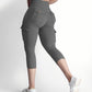 Butt Lifting Biker Capris Leggings High Waist Flap Pocket Workout Capris Gym Pants