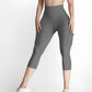 Butt Lifting Biker Capris Leggings High Waist Flap Pocket Workout Capris Gym Pants