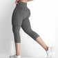 Butt Lifting Biker Capris Leggings High Waist Flap Pocket Workout Capris Gym Pants