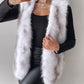 Tie Dye Pattern Open Front Fluffy Vest Coat