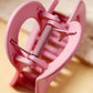 Light Pink Cutout Heart Shape Frosted Small Hair Clip