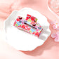 Racing Red Valentines Heart Print Hollow Out Square Hair Claw Clip