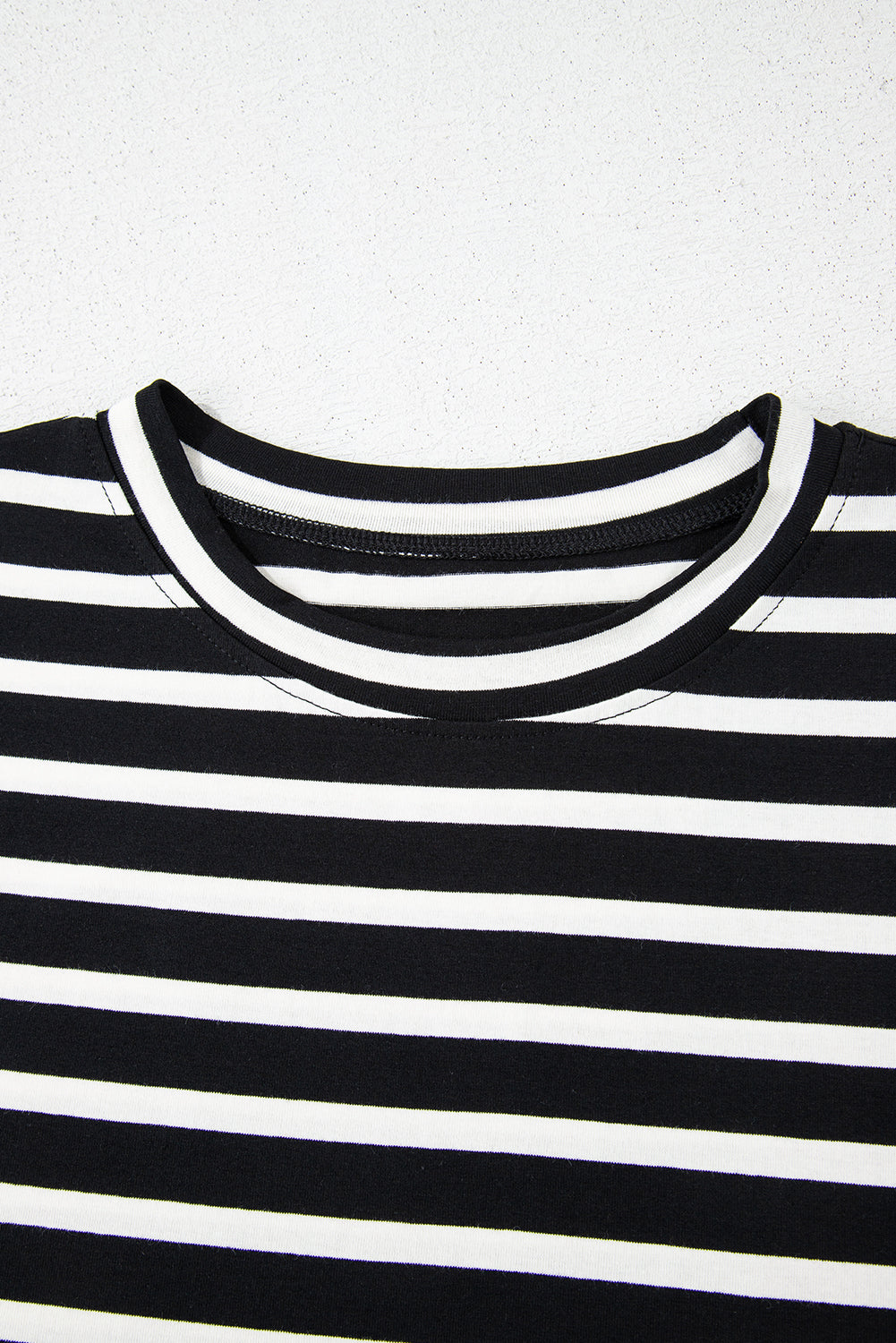 Black White Striped Short Sleeve Top and Shorts Set