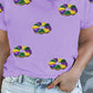 Orchid Petal Mardi Gras Sequin Donuts Plus Size Graphic Tee