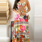 Floral Animal Tropical Print Tied Detail Maxi Dress