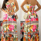 Floral Animal Tropical Print Tied Detail Maxi Dress