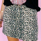 Khaki Leopard Denim Mini Skirt