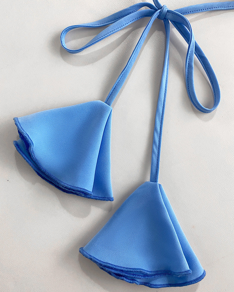 Halter Sleeveless Backless Maxi Dress Casual Shirred Back Side Slit Vacation Dress