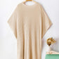 Round Neck Short Sleeve Slit Sweater Casual Loose Fit Top