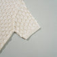 Beige Hollow Out Crochet O Neck Short Sleeve Sweater Tee
