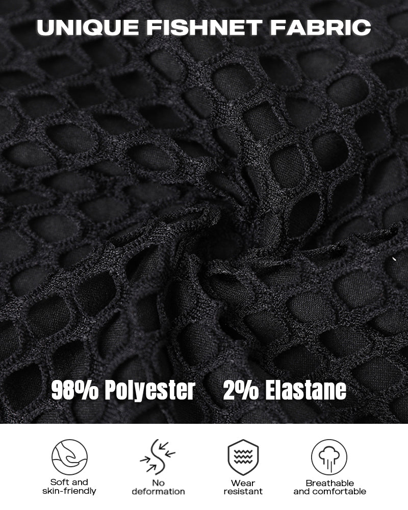 O neck Long Sleeve Fishnet Design Bodycon Dress