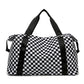 Black Checkered Print Large Capacity Tote Bag