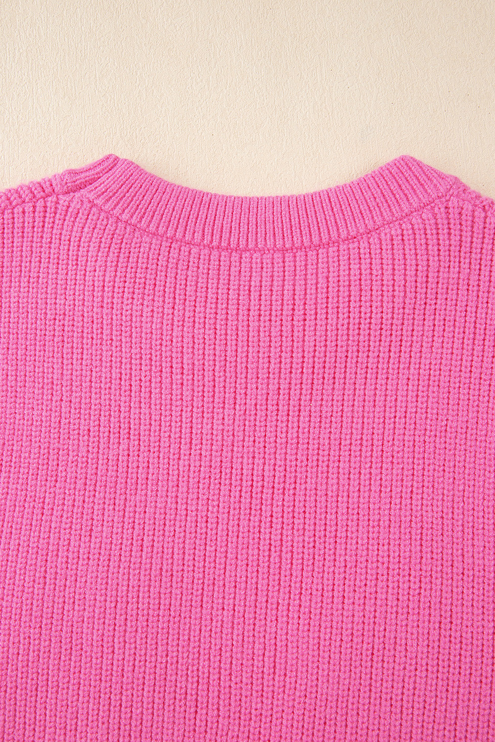 Bright Pink Western Horse Embroidered Round Neck Sweater Tee