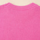 Bright Pink Western Horse Embroidered Round Neck Sweater Tee