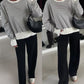 Striped Long Sleeve Crew Neck Oversized Sweatshirt Casual Loose Pullover Top