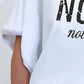 Letter Print Round Neck Short Sleeve T Shirt Casual Tied Detail Loose Fit Top