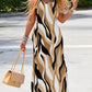 Abstract Print Sleeveless Maxi Dress