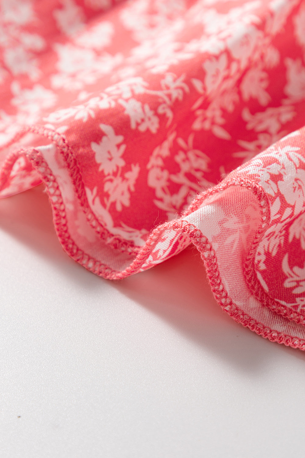 Red Floral Adjustable Straps Babydoll Tank Top