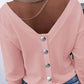 Long Sleeve Backless Buttoned Top