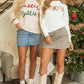 Beige Tinsel Holly Jolly Graphic Classic Sweater