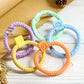 Pink 5Pcs Smile Face Tab Braided Hair Tie Set