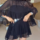2 Pieces Outfit Keyhole Neck Bell Sleeve Top Layered Dress