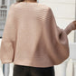 Lantern Batwing Sleeve Oversized Ribbed Knit Sweater