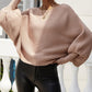 Lantern Batwing Sleeve Oversized Ribbed Knit Sweater