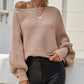 Lantern Batwing Sleeve Oversized Ribbed Knit Sweater