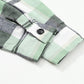 Green Plaid Button Up Patch Pocket Shirt