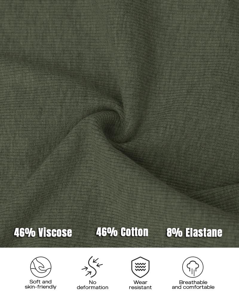 Notch Neck Built in Bra Ruched Waist Rib knit Top