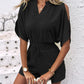 Cold Shoulder Drawstring Shirred Romper