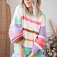 Multicolor Striped Colorblock Drop Shoulder Sweater