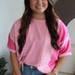 Pink Stripe Patchwork Colorblock Plus Size T Shirt