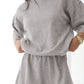 Gray Solid Color Loose Tee 2 Piece Shorts Set