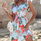 Tropical Floral Print Tied Detail Dress