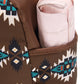 Coffee Western Aztec Print PU Leather Large Travel Duffel Bag