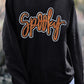 Black Spooky Rhinestone Drop Shoulder Graphic Sweatshirt