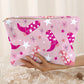 Pink Western Cowboy Boots Star Print Large Makeup Bag