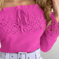 Off Shoulder Guipure Lace Frill Hem Drawstring Top