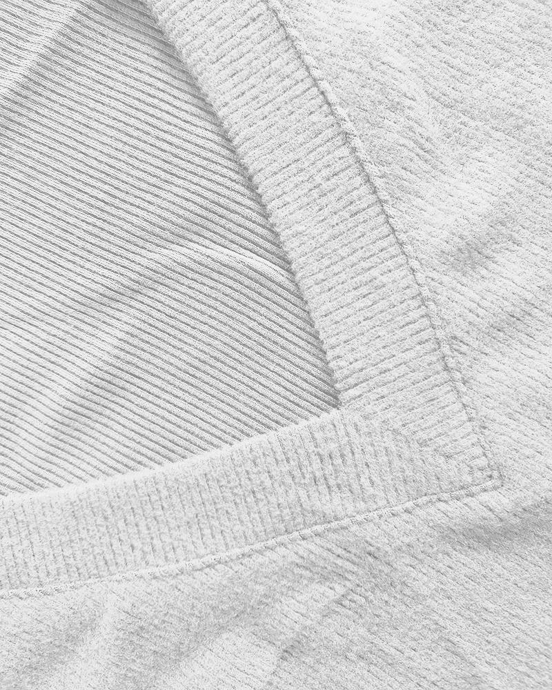 V Neck Short Sleeve Ribbed T Shirt Casual Slim Fit Top