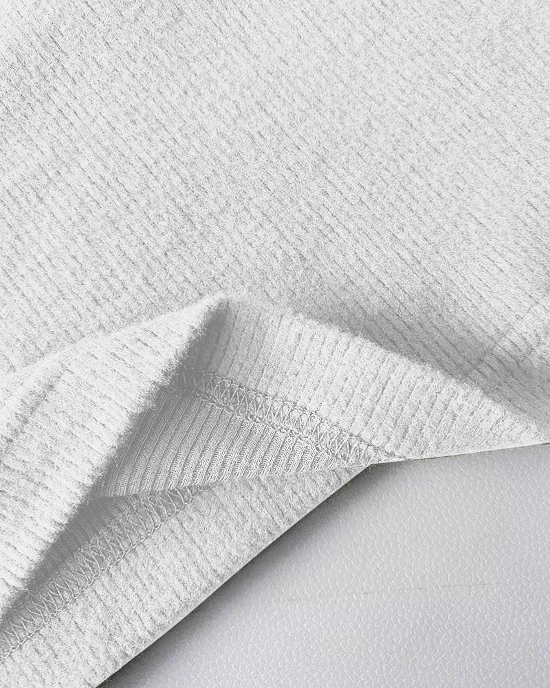 V Neck Short Sleeve Ribbed T Shirt Casual Slim Fit Top